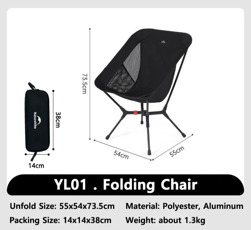 Portable Folding Camping Chair Black
