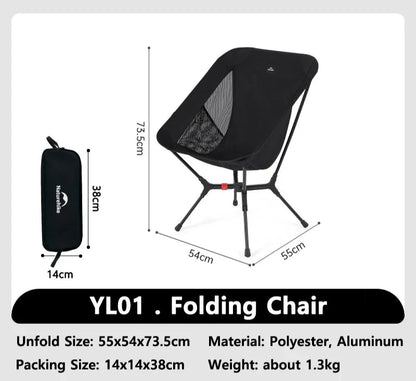 Portable Folding Camping Chair Black