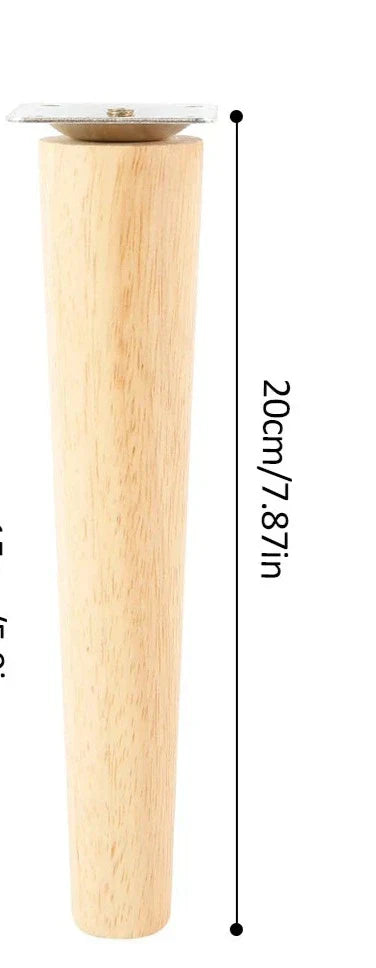 Versatile 4-Piece Wood Legs Set - 20cm Straight