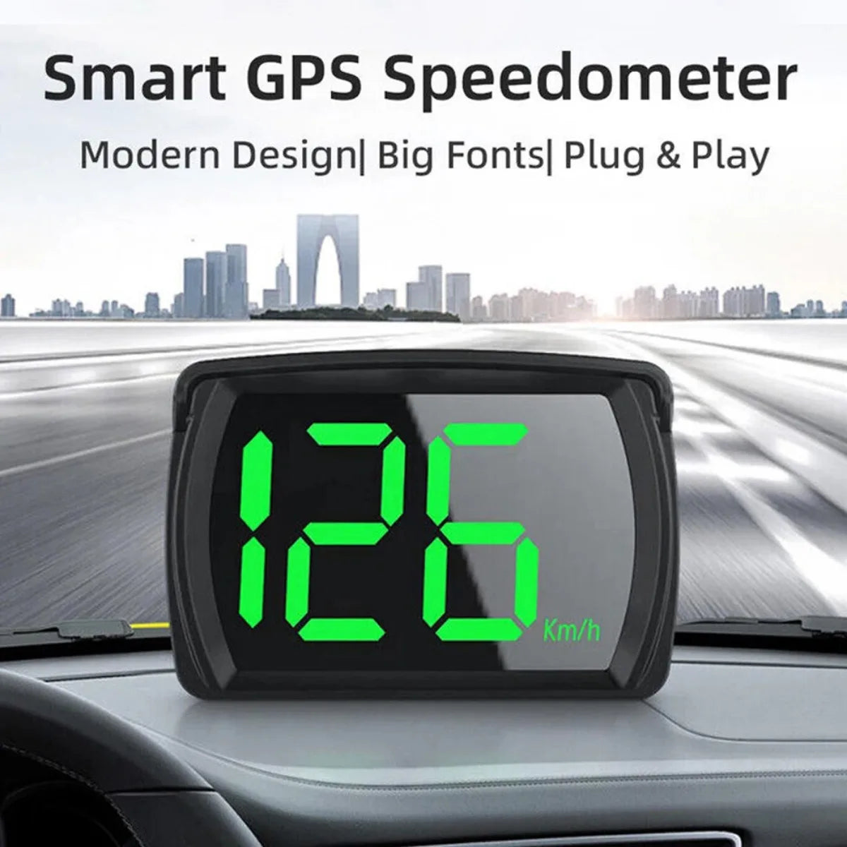 Universal Digital GPS Speedometer Dual Chip KMH/MPH Display Black