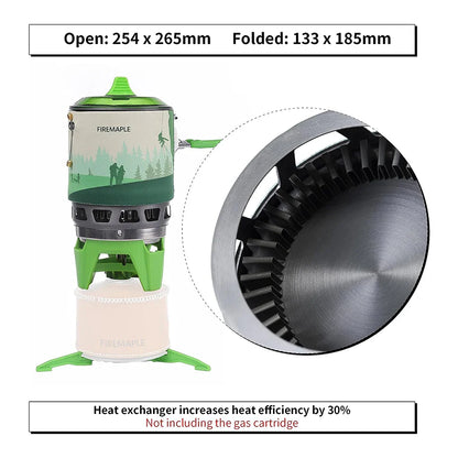 Compact Camping Gas Burner Cooking System Green