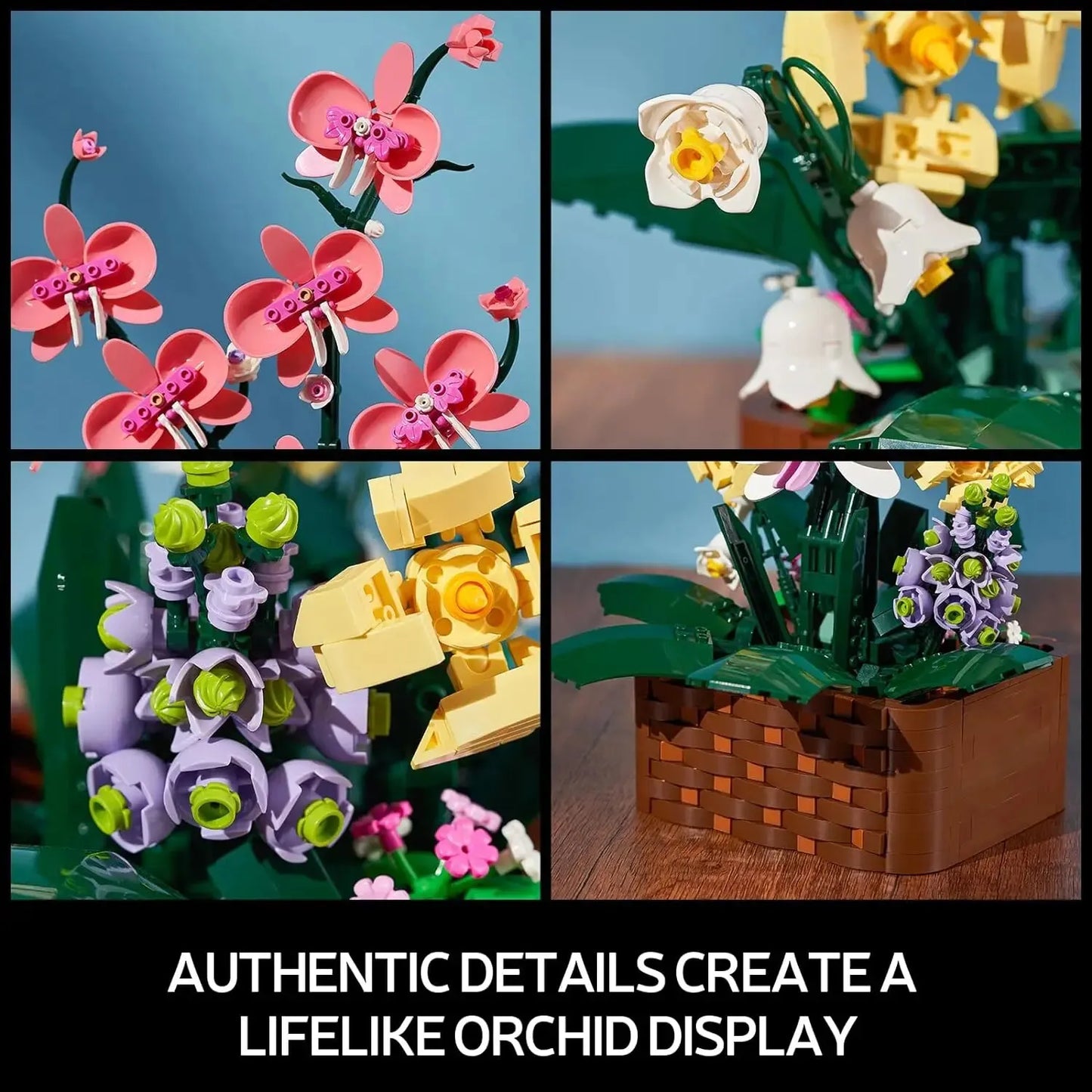 Flower Building Blocks Model Set Romantic Flowers
