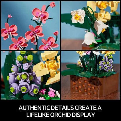 Flower Building Blocks Model Set Romantic Flowers