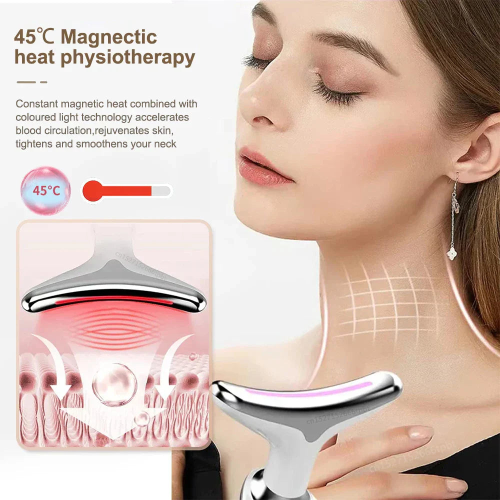 EMS Neck Face Lifting Massager - LED Photon Therapy, Wrinkle Remover ES-1081