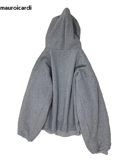 Reversible Plaid-Lined Oversized Hoodie