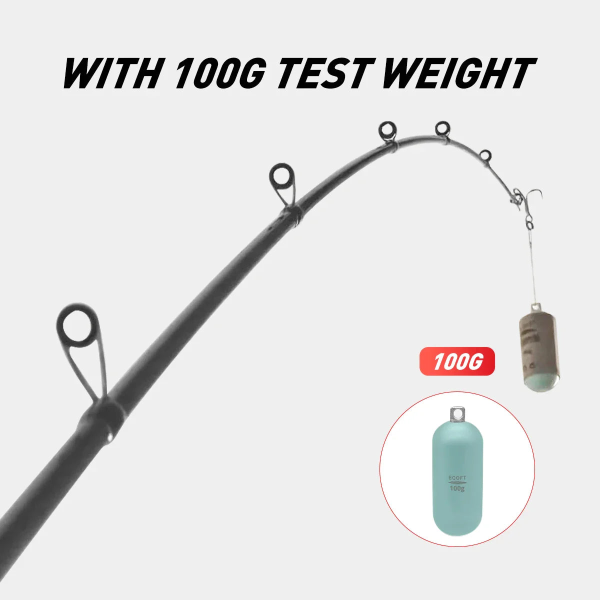 Inshore Spinning Fishing Rod Long Casting Carbon Rod Black