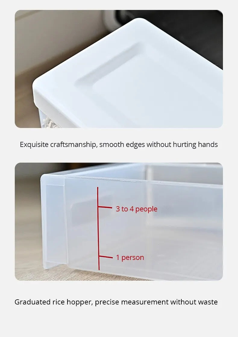 1pc Wall-Mounted Multi-Grid Food Dispenser - Large Capacity Rice Bucket