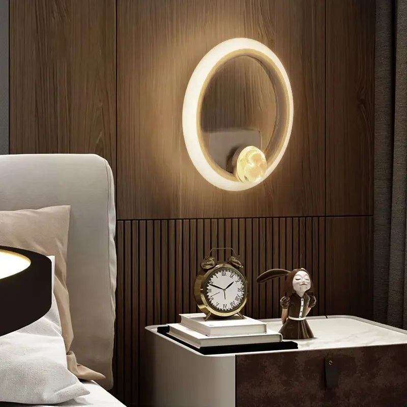 2 pcs Gold Elegance: Modern LED Wall Light for Stylish Home Decor