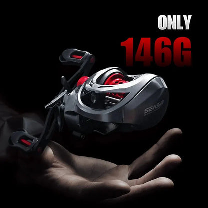 Ultralight Carbon Baitcasting Double Spool Reel Right-Handed Black