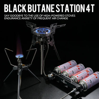 Butane Gas Canister Shifter Adapte Camping Stove Refill Saver Converter Black