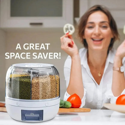 Rotating Rice Beans Grain Storage Container