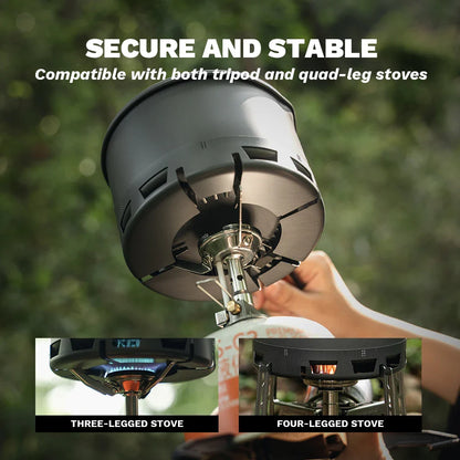 Ultralight Heat Exchanger Pot Camping Cookware Grey