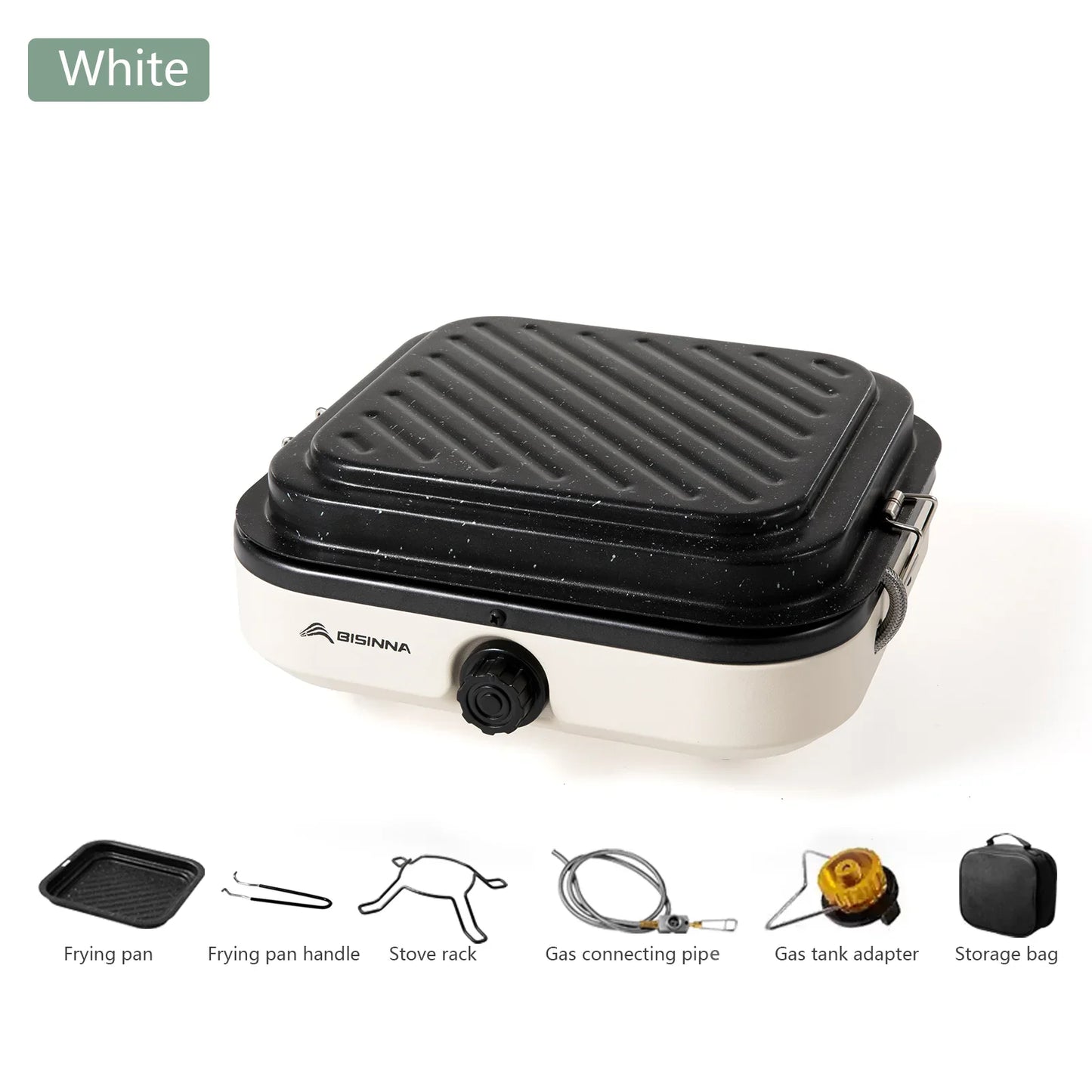 3500W Split Camping Gas Stove High Firepower Cassette Burner White