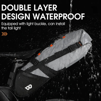 Waterproof 10L Reflective Bike Saddle Bag Gray
