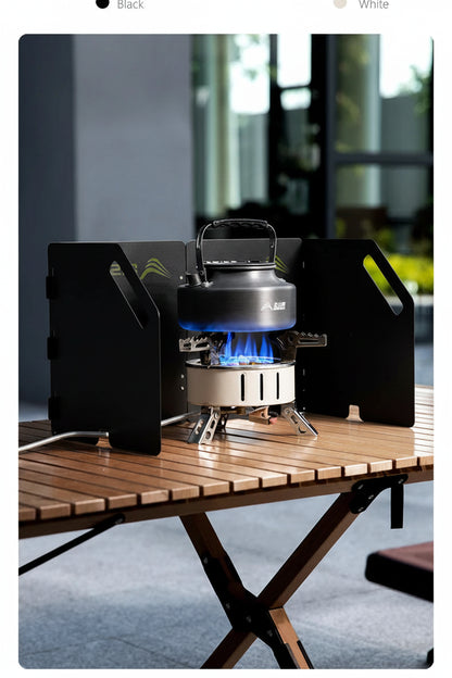 Foldable Carbon Steel Gas Stove Windshield Screen White