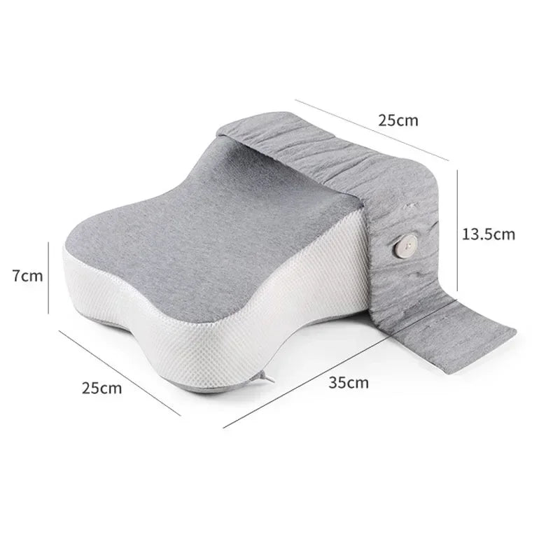Orthopedic Memory Foam Leg Pillow with Adjustable Strap Grey