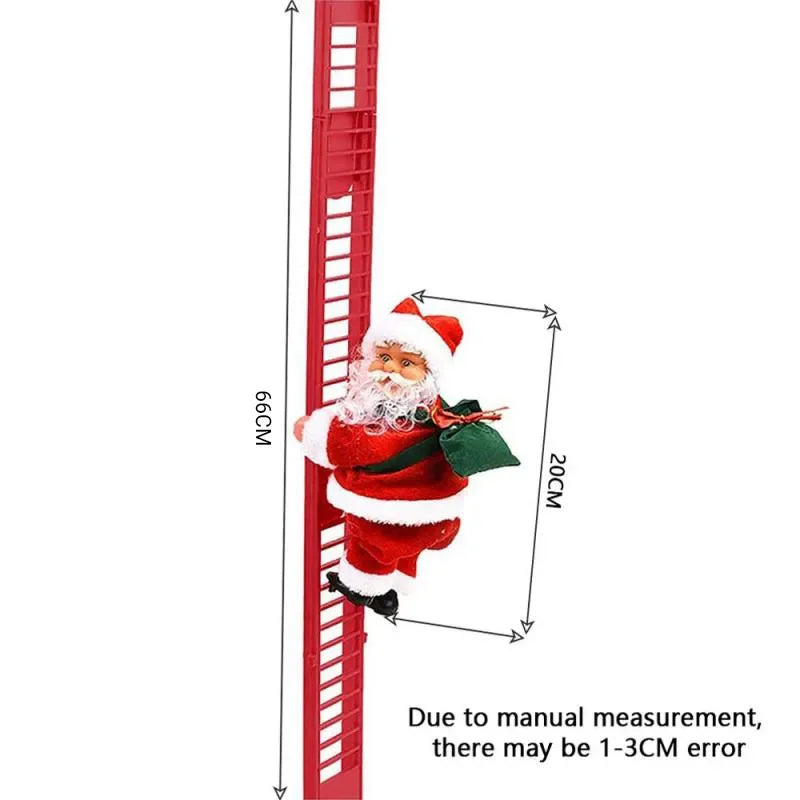 Electric Climbing Santa Claus Christmas Ornament - Festive Red Ladder
