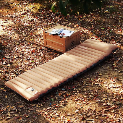 Ultralight Self-Inflating Sleeping Pad 10cm Thick Camping Air Mattress Khaki