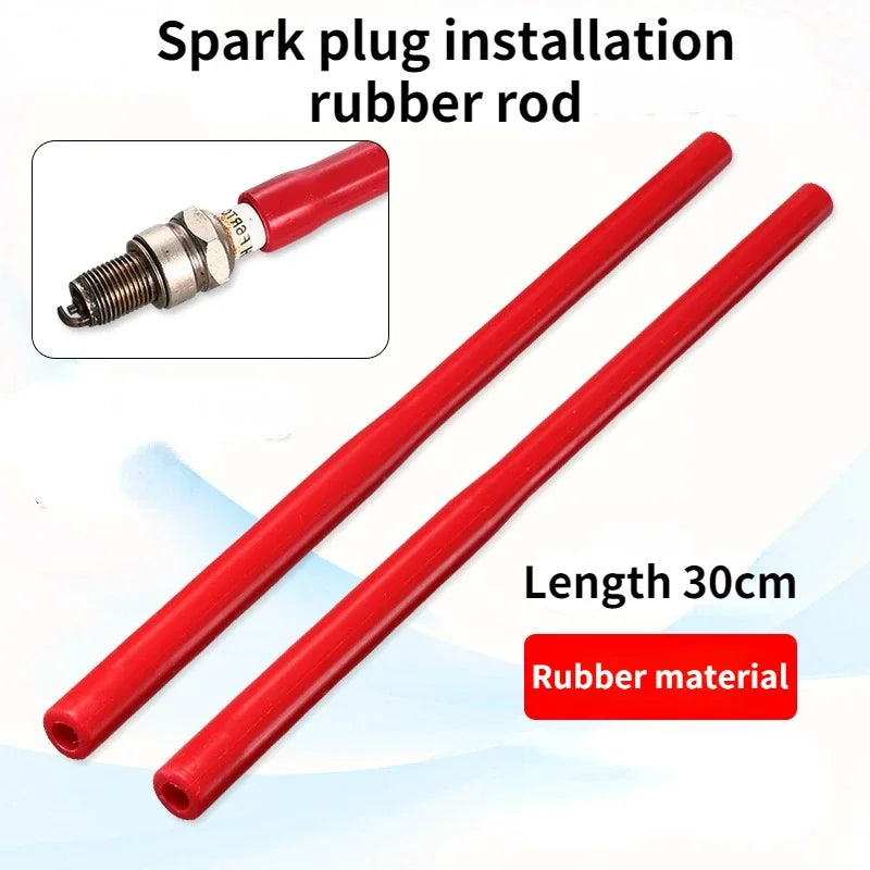 2Pcs Car Spark Plug Socket Wrench Rubber Grip Spanner Red