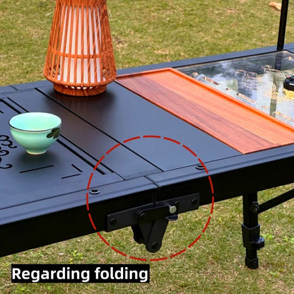 IGT 4-Unit Outdoor Camping Ultralight Folding Table Black