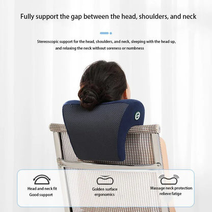 Orthopedic Memory Foam Nap Pillow Neck Support Desk Pillow Blue