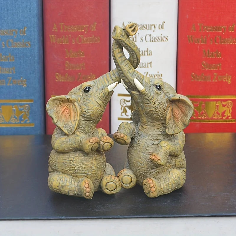 Adorable Elephant Couple Figurine
