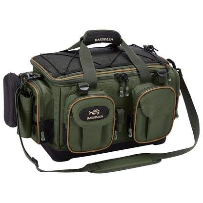 Fishing Tackle Shoulder Bag with Rain Cover Army Green