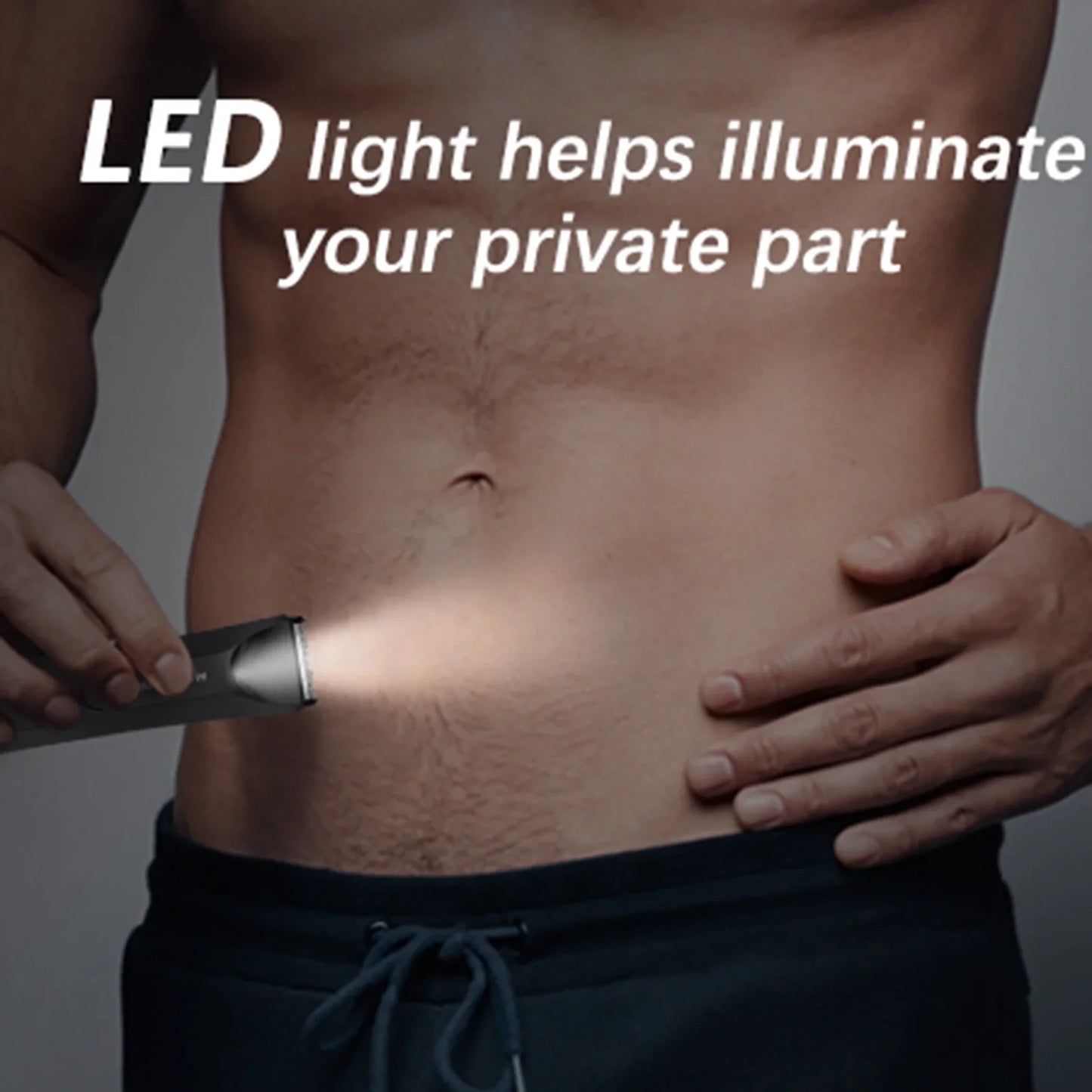 Body Hair Trimmer for Men Replaceable Ceramic Blade Black