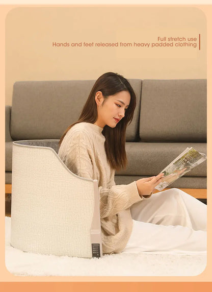 Portable Electric Foot Warmer Heater - Adjustable Thermostat, Foldable Design, 165W, Grey