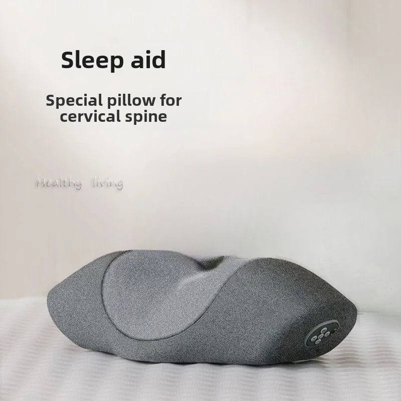 Wireless Cervical Massage Pillow Memory Foam Neck Support Grey