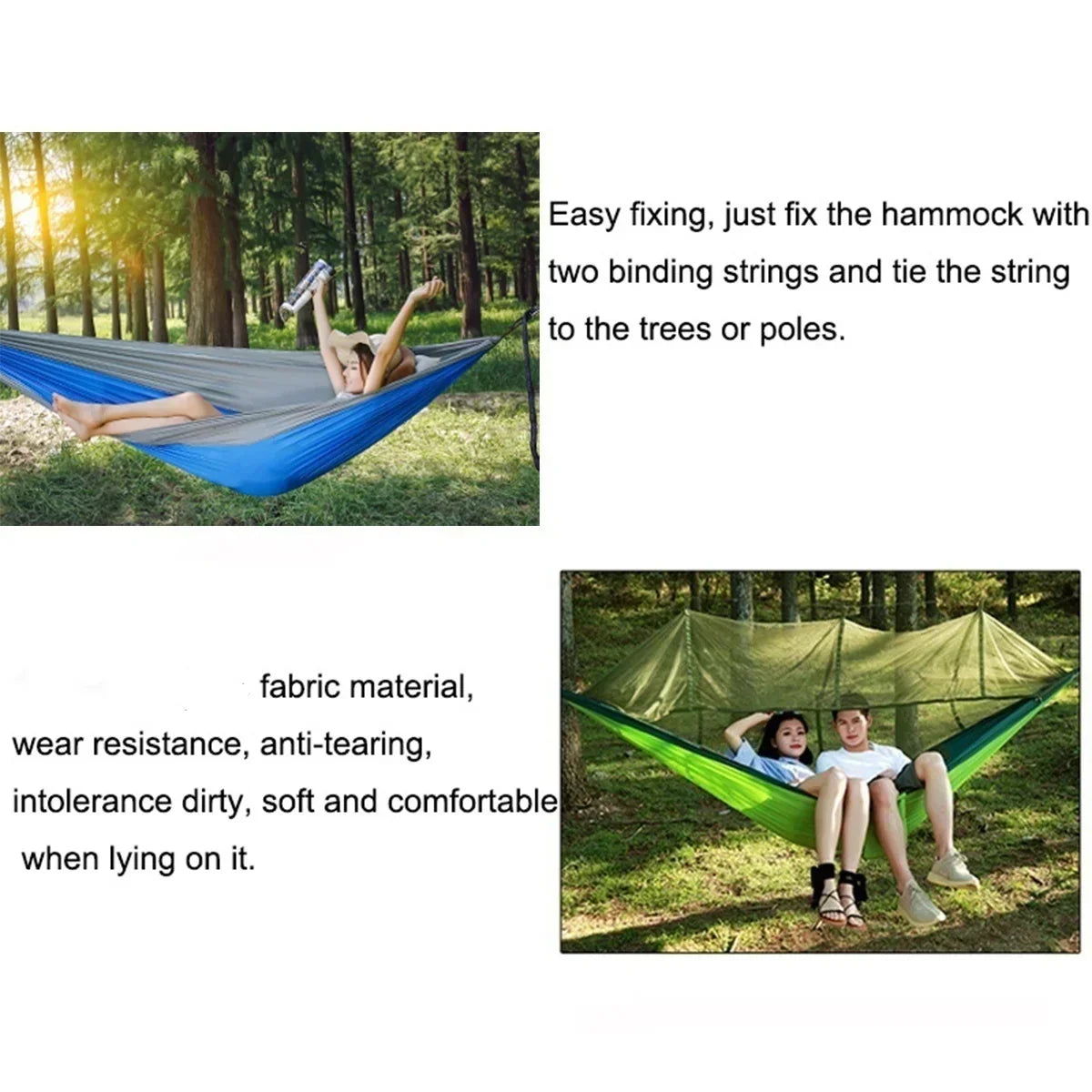 Ultralight Parachute Hammock with Mosquito Net