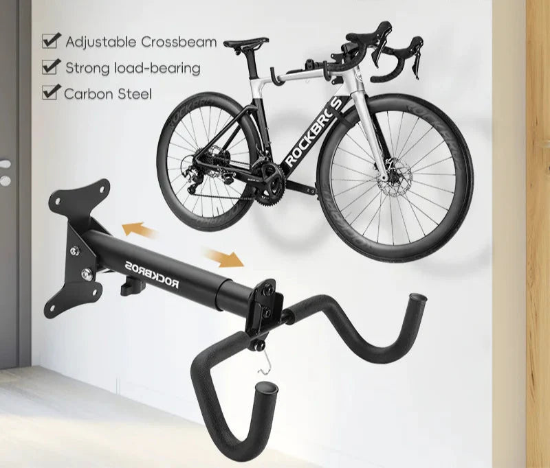Wall Mount Bike Rack Heavy-Duty Carbon Steel Bicycle Holder Black