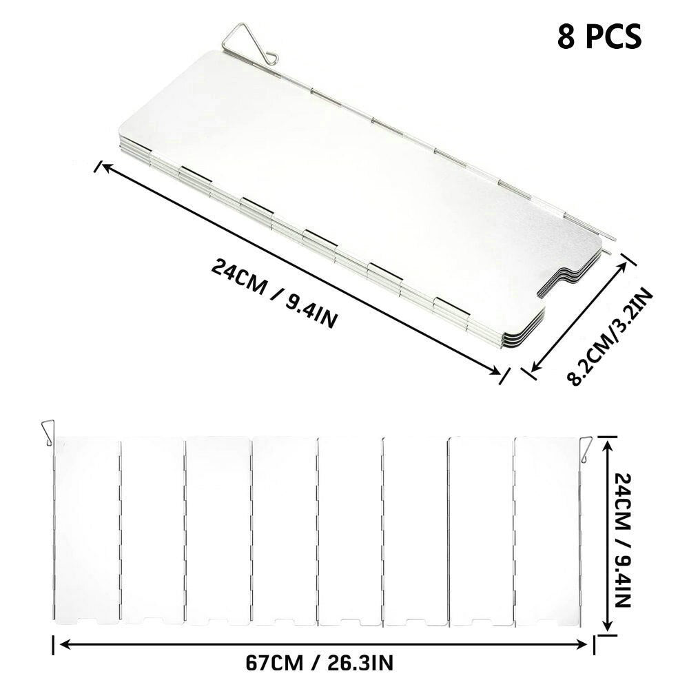 Plates Gas Stove Wind Shield Outdoor Camping Picnic Cooking Burner Windproof Screen Aluminum Alloy Wind Screen