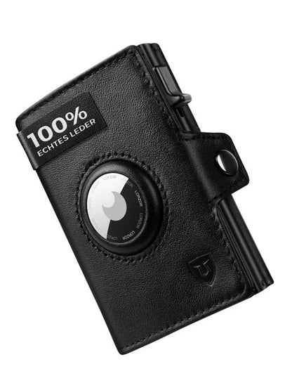 Men’s Blocker Wallet - Genuine Leather Wallet with Coin Pocket, Black