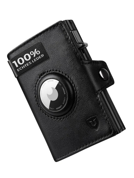 Men’s Blocker Wallet - Genuine Leather Wallet with Coin Pocket, Black