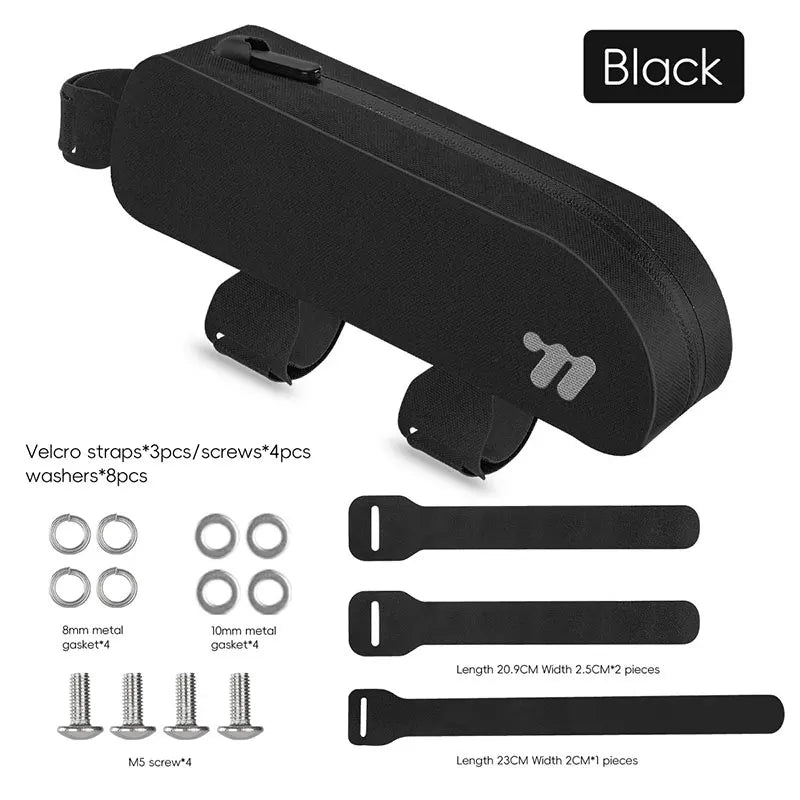 Waterproof Aerodynamic Top Tube Bike Bag TPU Frame Bag Black