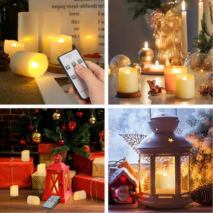 6-Pack Rechargeable LED Tealight Candles with Remote And Timer White