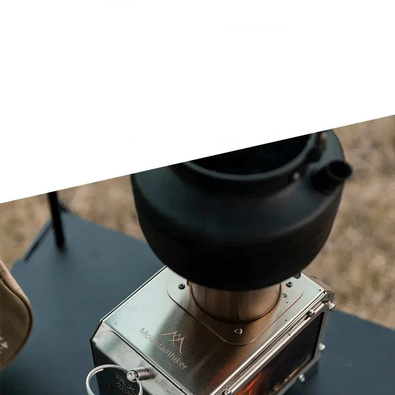 Portable Wood Firewood Square Stove Silver