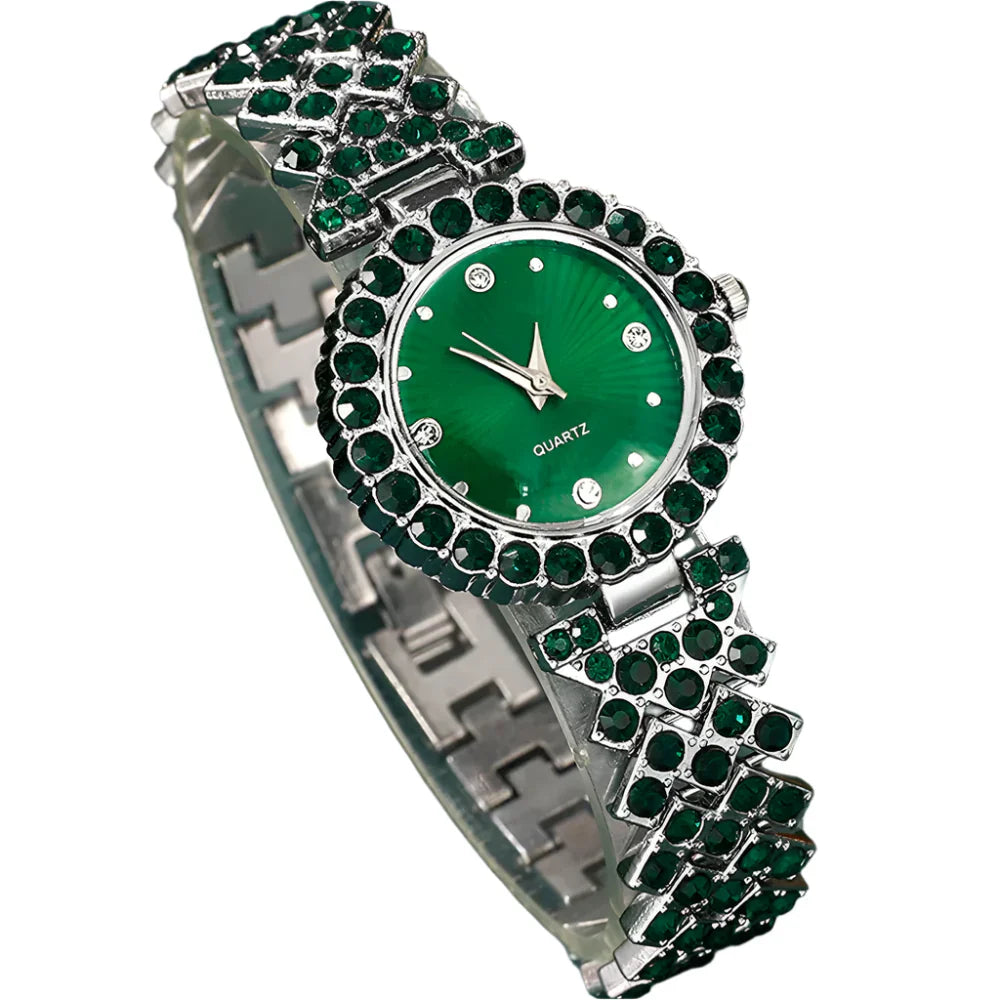 Women's Luxury Watch Jewelry Set with Heart Accents