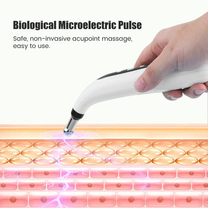 USB Rechargeable Laser Acupuncture Pen Meridian Energy Massager White