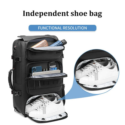 50L Travel Backpack Anti-Theft Design Black