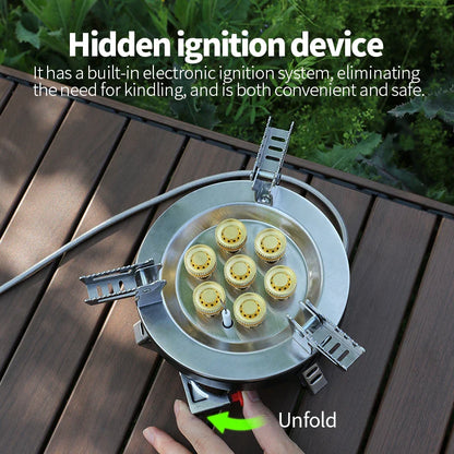 7-Core Camping Gas Stove Multi-Fuel Burner Black
