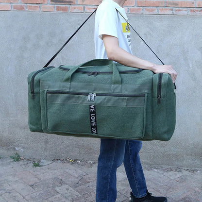Waterproof Canvas Duffel Bag Travel Sports Green