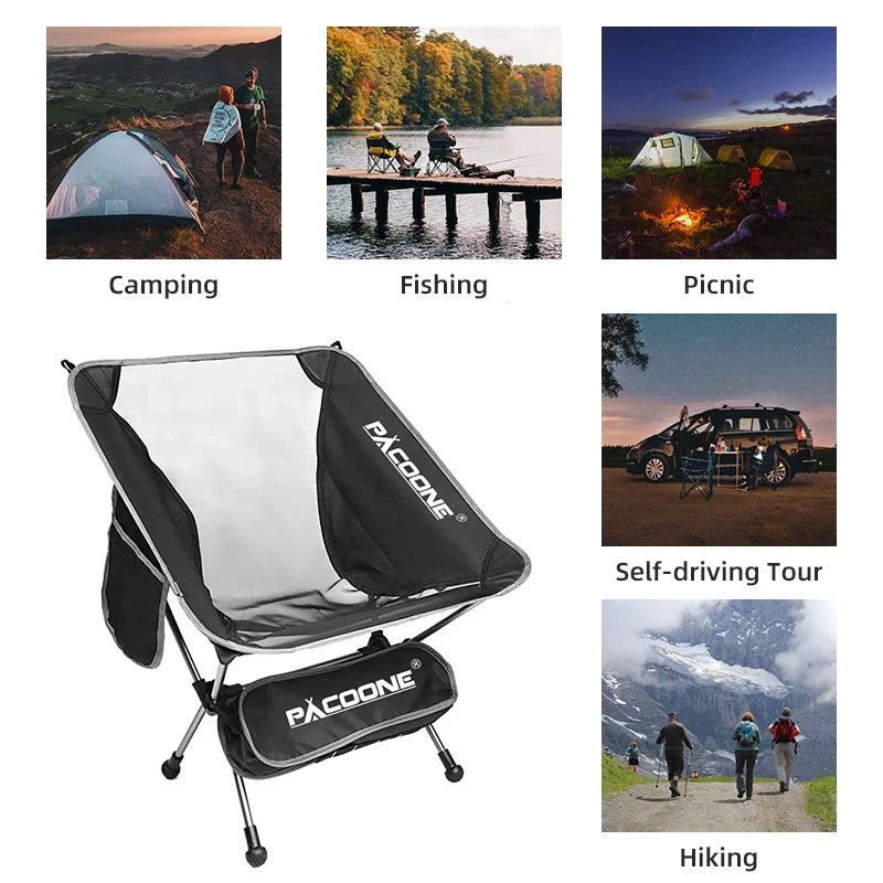 Camping Folding Moon Chair Black