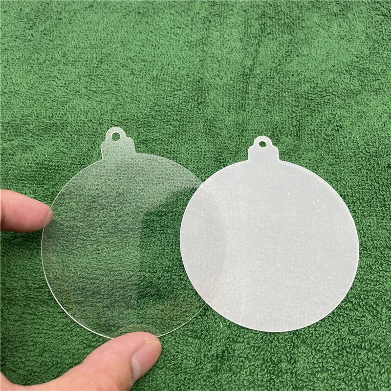 50pcs Transparent Acrylic Christmas Tree Ornament Bells for DIY Craftin