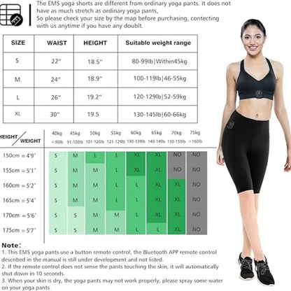 EMS Muscle Stimulator High Waist Yoga Shorts – 8 Modes, 19 Intensity Levels XL