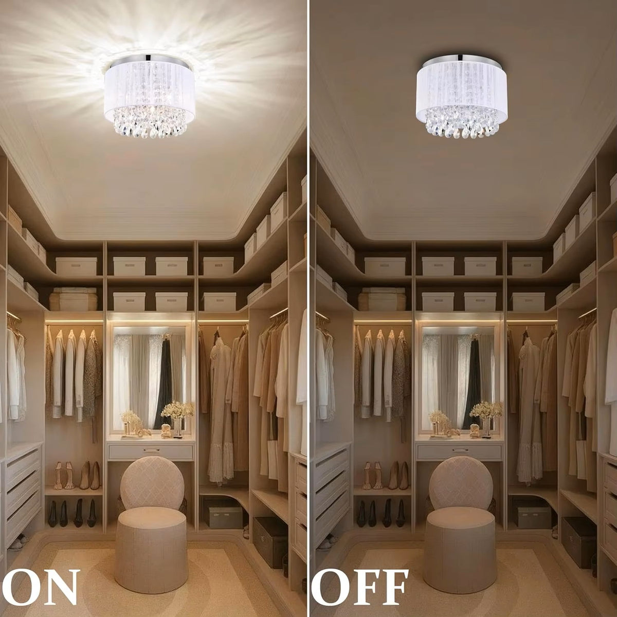 White Crystal Ceiling Light