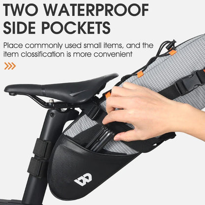 Waterproof 10L Reflective Bike Saddle Bag Gray