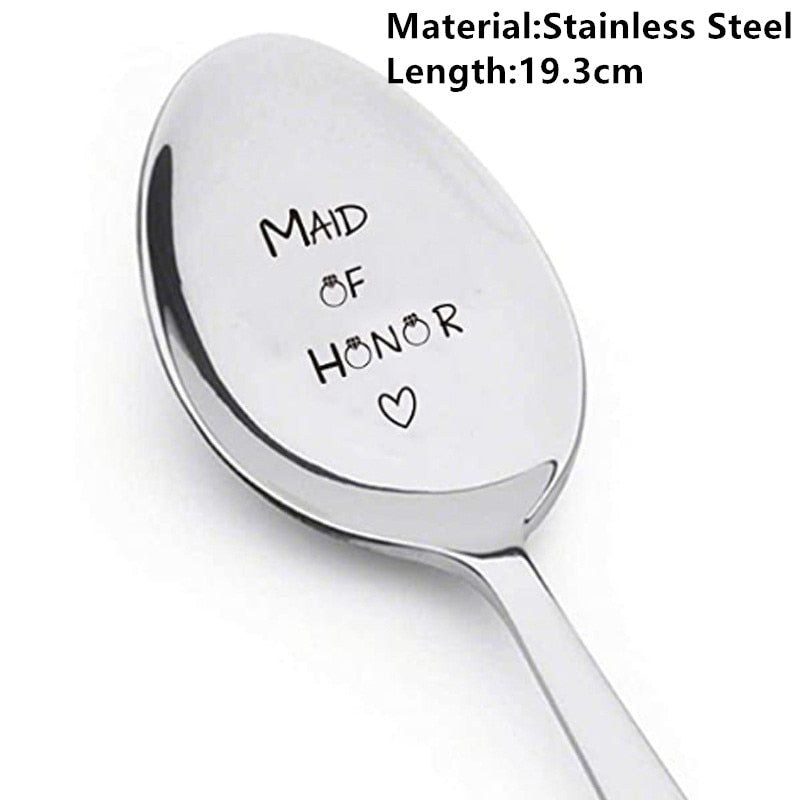 Valentines Day Gift Anniversary Gift for Boyfriend Stainless Steel Spoon Good Morning Handsome Beautiful Girlfriend Present