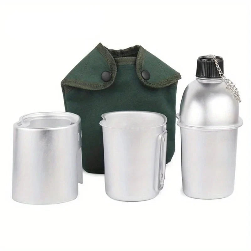 4-Piece Military Cookware Set Silver